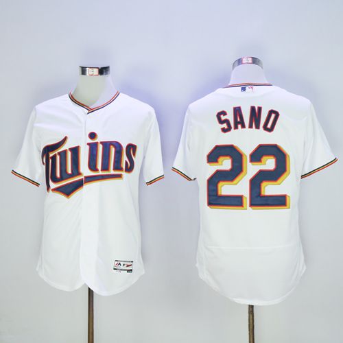 Twins #22 Miguel Sano White Flexbase Authentic Collection Stitched MLB Jersey